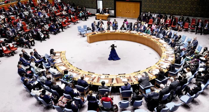 Secretary of State Antony Blinken presides over a UN Security Council Meeting on Food Insecurity and Conflict, Thursday, May 19, 2022, at United Nations headquarters. (AP Photo/John Minchillo)