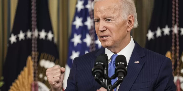 President Joe Biden delivers remarks about Election Day results and answers questions from reporters in the State Dining Room of the White House, in Washington on Wednesday, Nov. 9, 2022. Biden appeared to have the best midterms of any president in 20 years, avoiding the “shellacking” his predecessors endured, but even a narrow Republican majority could transform his presidency. (Doug Mills/The New York Times)