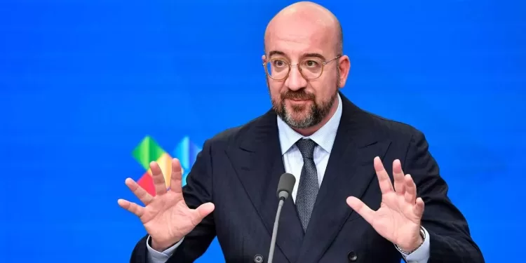 European Council President Charles Michel speaks during a press conference at the end of the EU- CELAC (Community of Latin American and Carribean States (CELAC) Summit in Brussels on July 18, 2023. (Photo by Jean-Christophe VERHAEGEN / AFP)