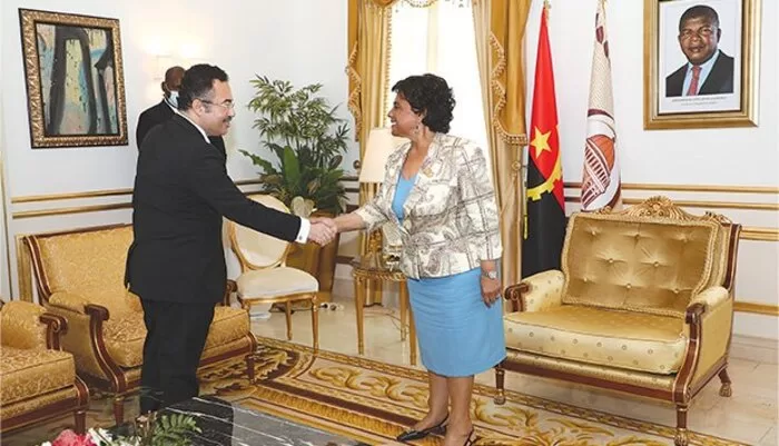 Diplomata gabonês aborda com Carolina Cerqueira cooperação parlamentar