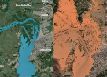Notícia das enchentes no Sul do Brasil