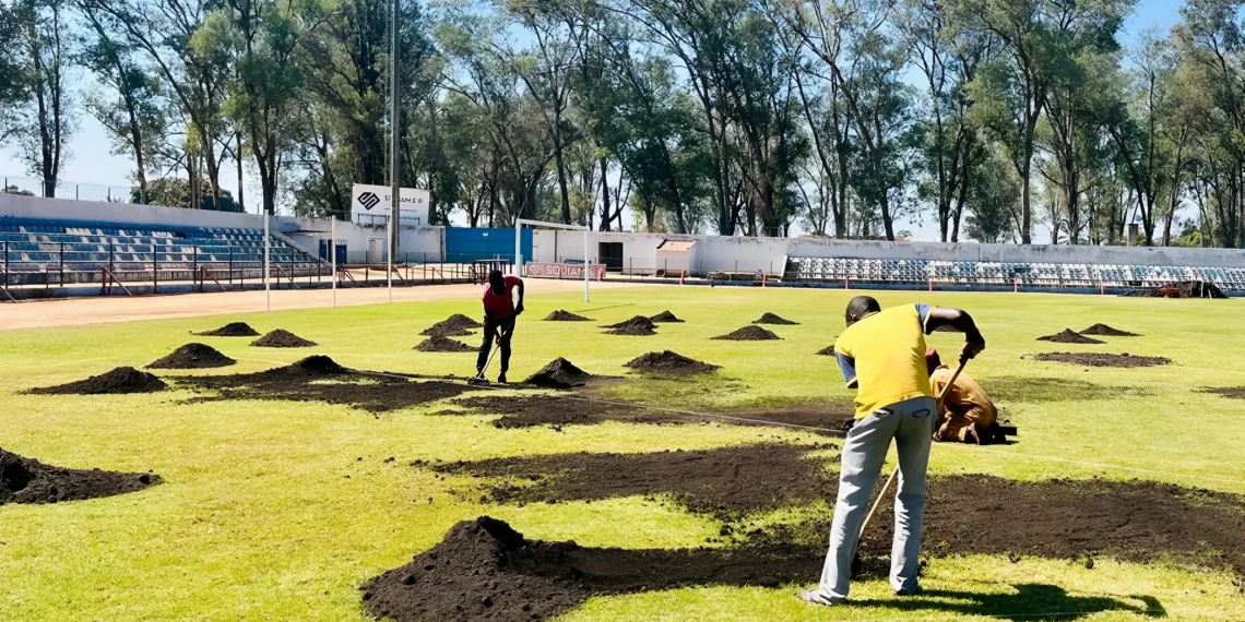 Estádio Mundunduleno em obras de requalificação para a nova época do Girabola 2025/26