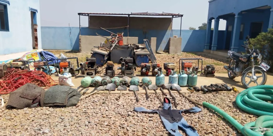 Operação “Garimpo Zero” resulta na apreensão de meios de exploração de minerais no Huambo
